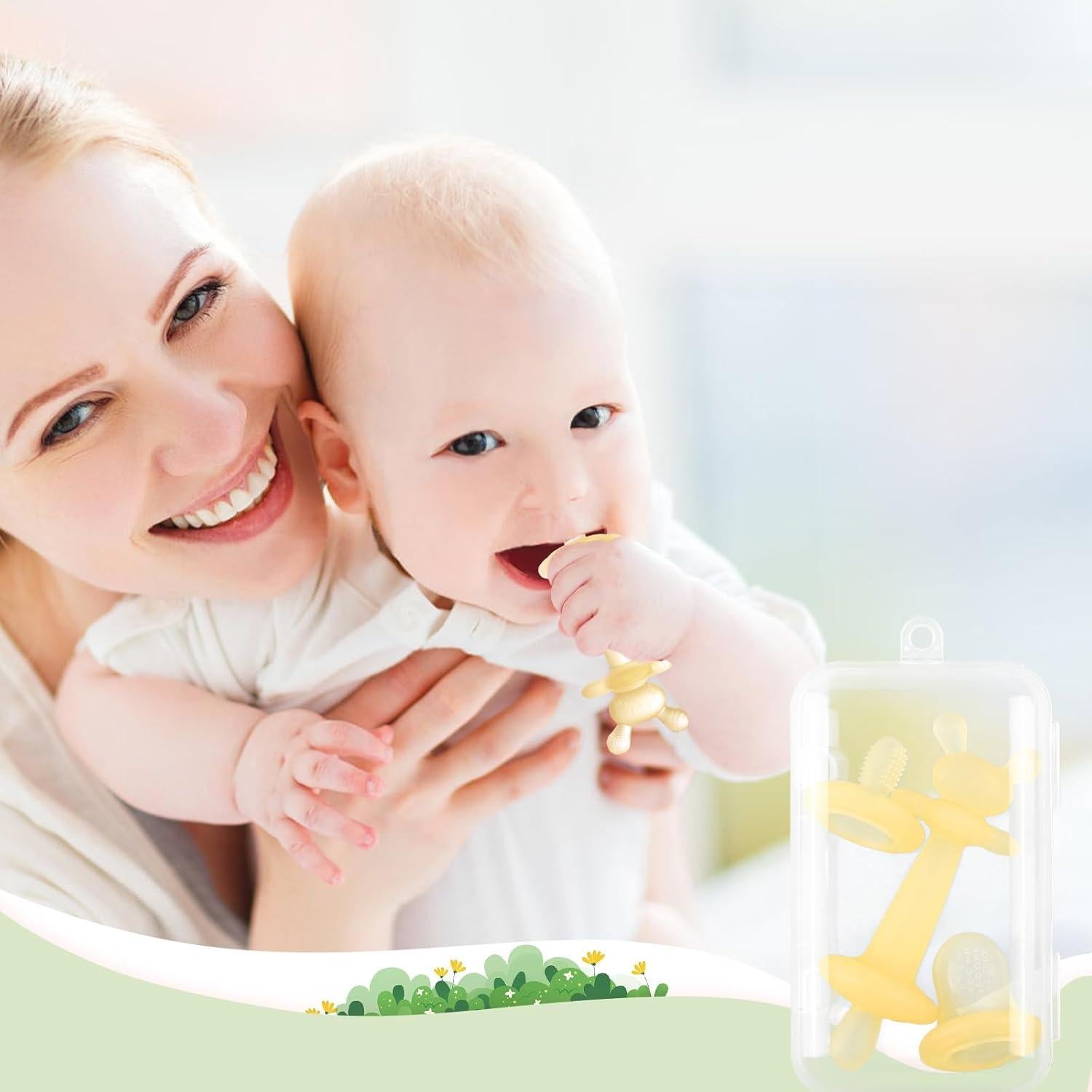 Mordedores de Silicona Anboor 4 en 1 para Bebés - Alivio de Dentición