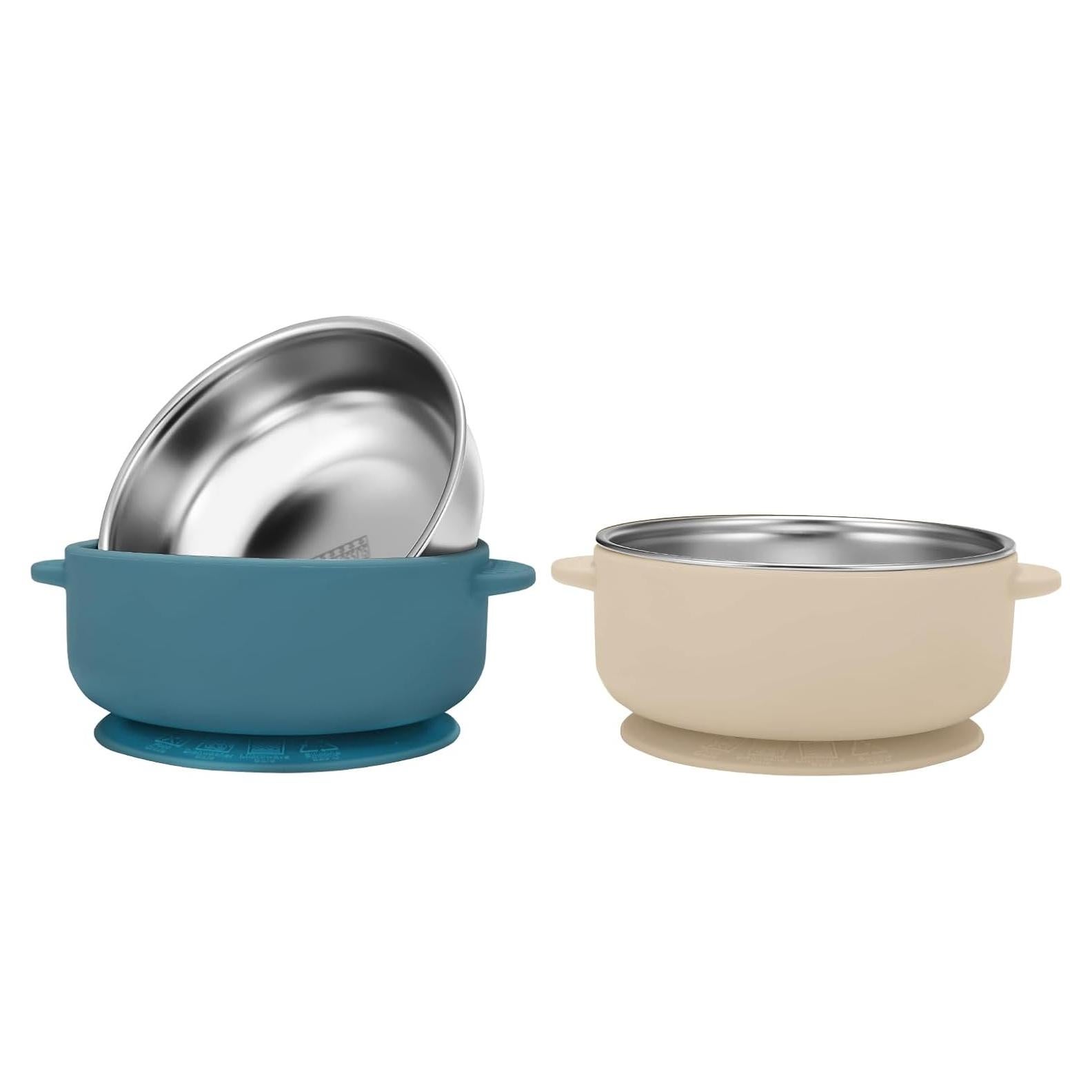 Tazones para Bebés Wesketch Acero Inoxidable 2 Piezas Antideslizante