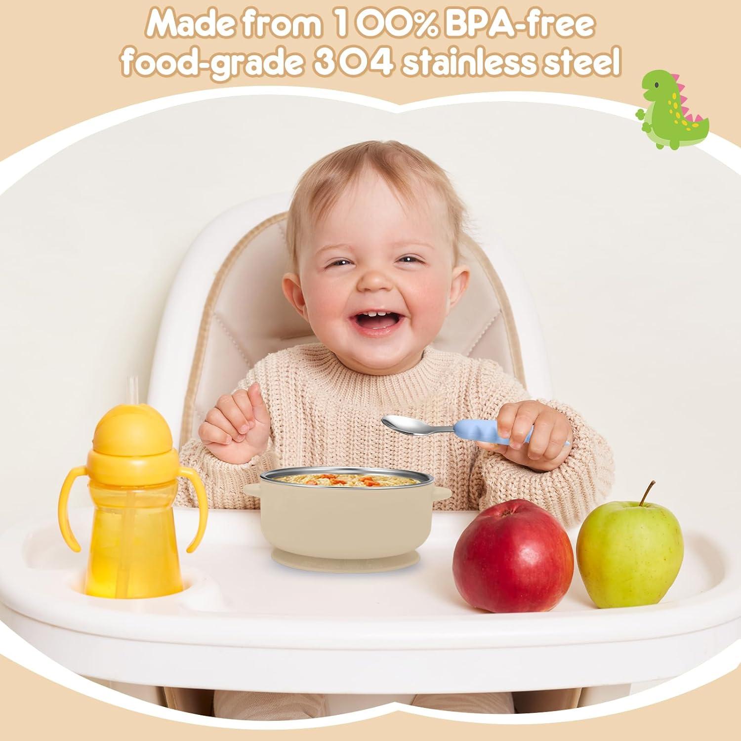 Tazones para Bebés Wesketch Acero Inoxidable 2 Piezas Antideslizante