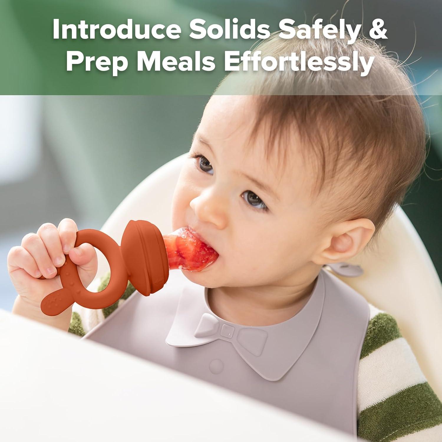 Combo Alimentador de Frutas y Taza Silicona Haakaa para Bebés