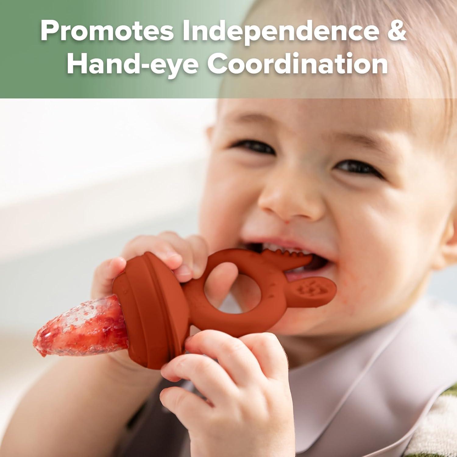 Combo Alimentador de Frutas y Taza Silicona Haakaa para Bebés