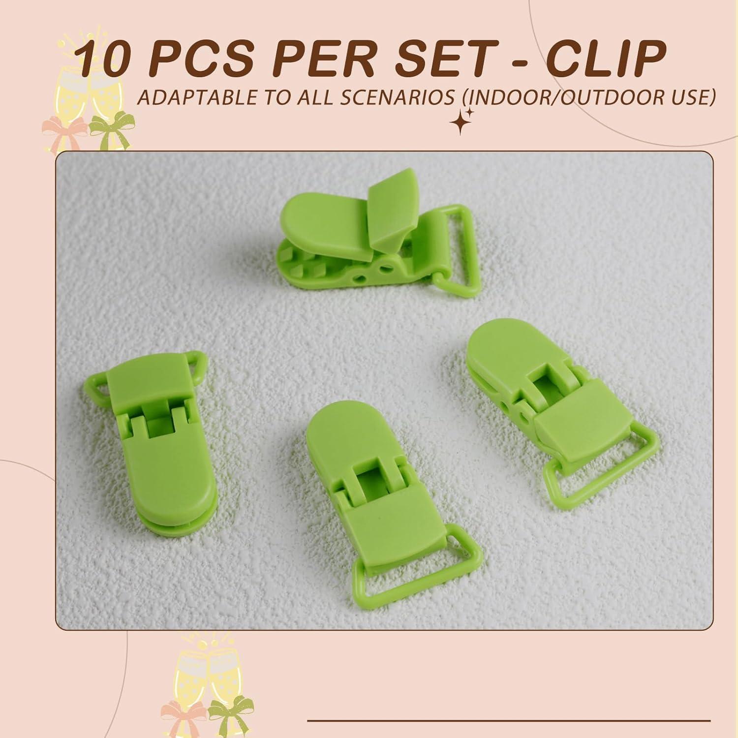 Paquete de 10 Puntas de Clip para Chupete Verde Fruta 19mm