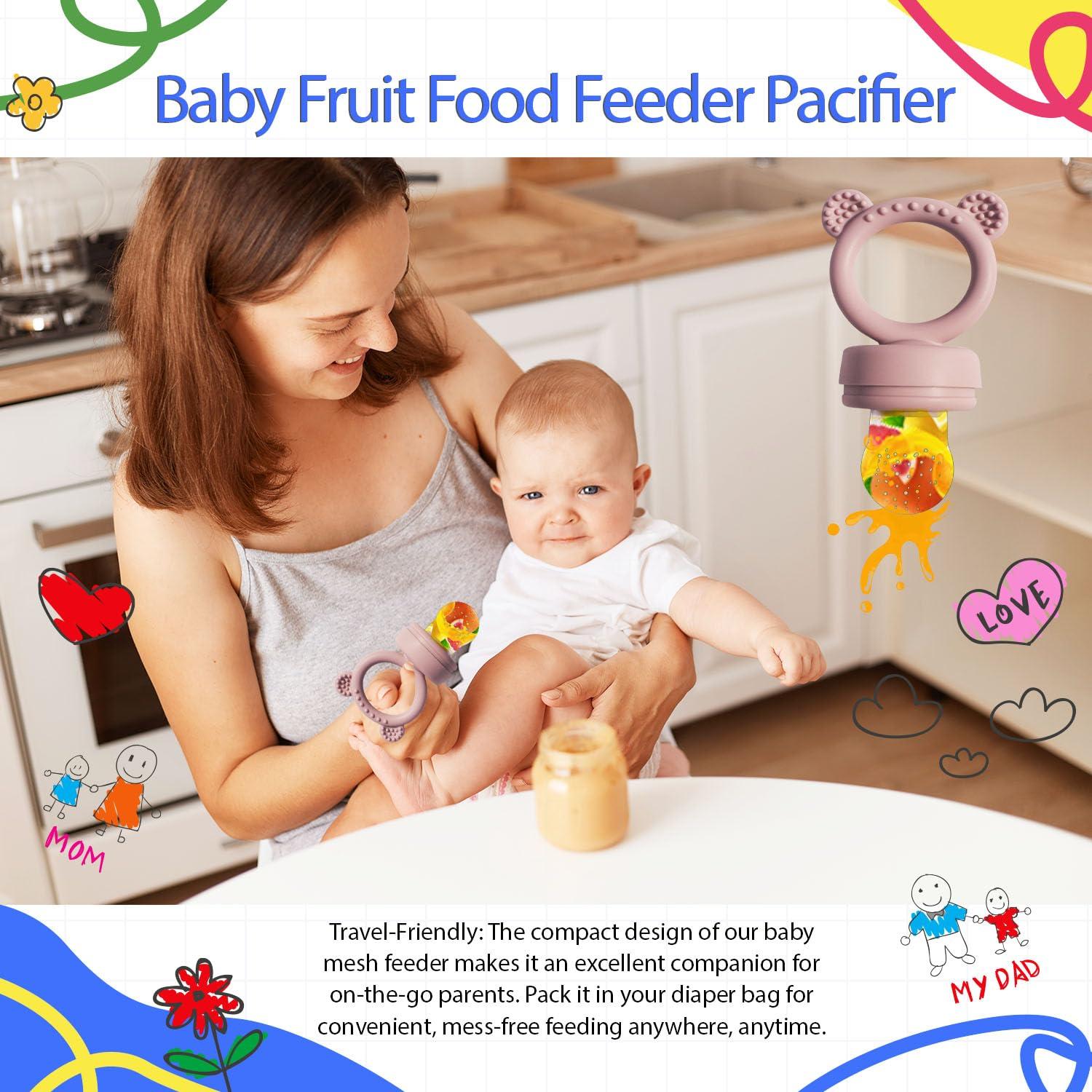 Combo Bandeja de Congelador y Alimentador de Frutas Bebé Rosa