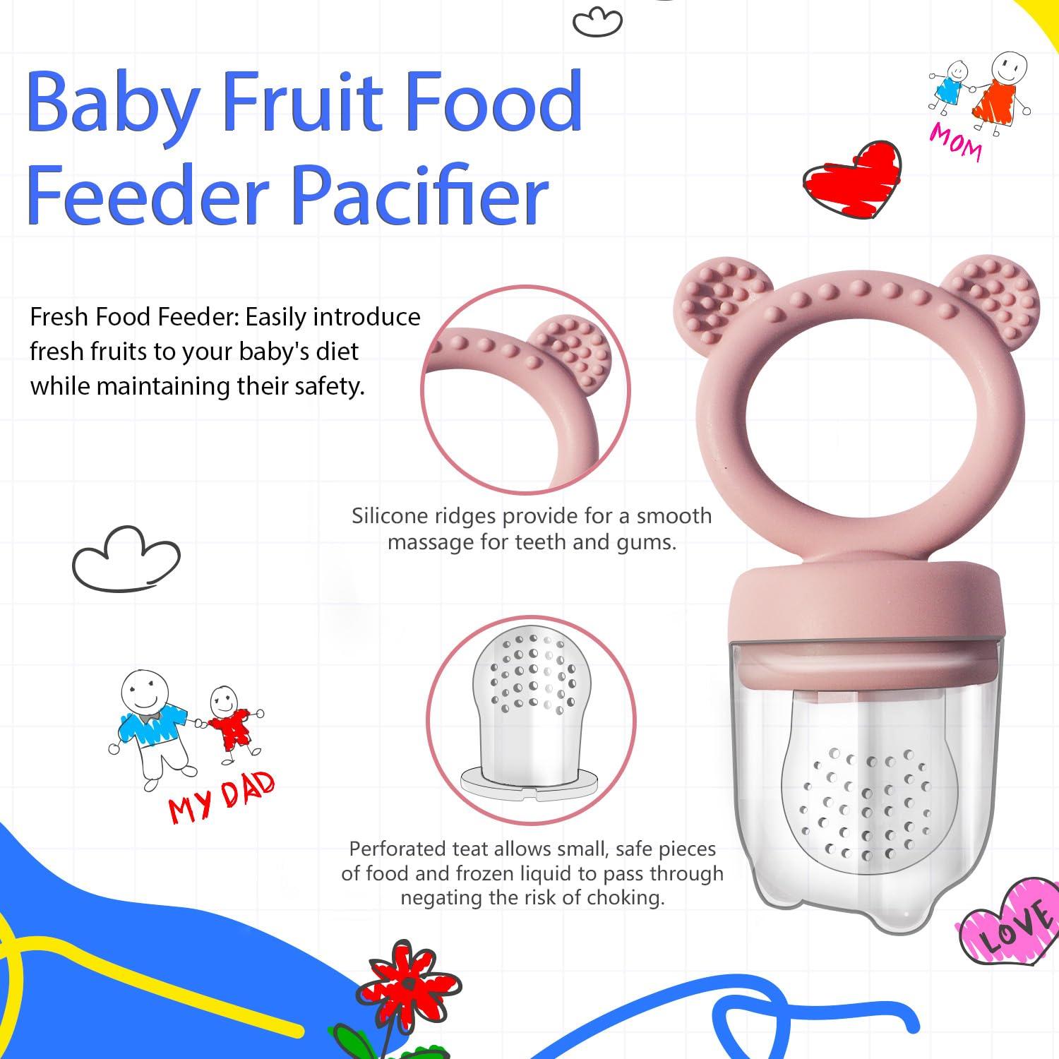 Combo Bandeja de Congelador y Alimentador de Frutas Bebé Rosa