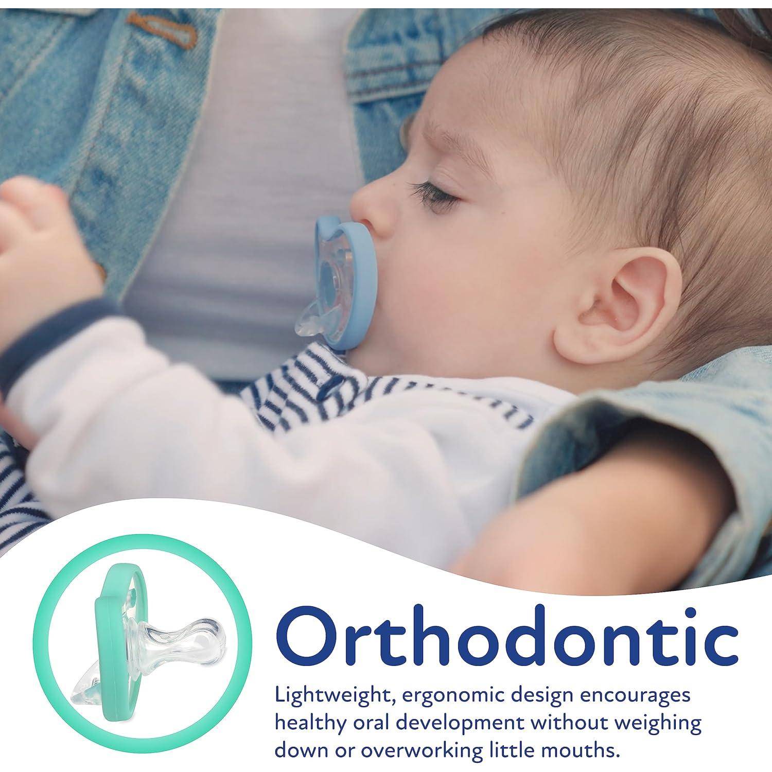 Chupetes ortodónticos Dr. Talbot Soft-Flex 0-6 meses Azul/Gris