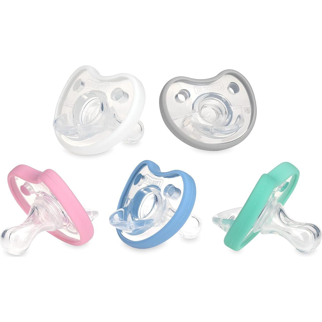 Chupetes ortodónticos Dr. Talbot Soft-Flex 0-6 meses Azul/Gris