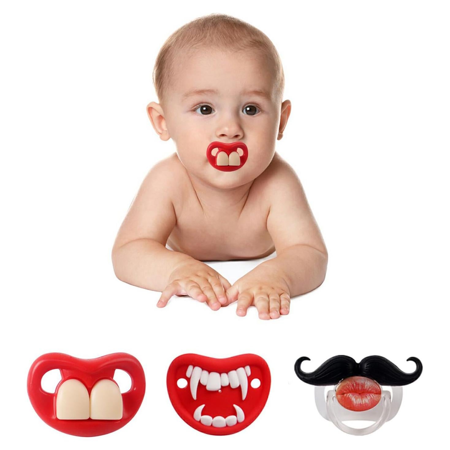 Paquete de 4 Chupetes Divertidos de Silicona Sin BPA para Bebés