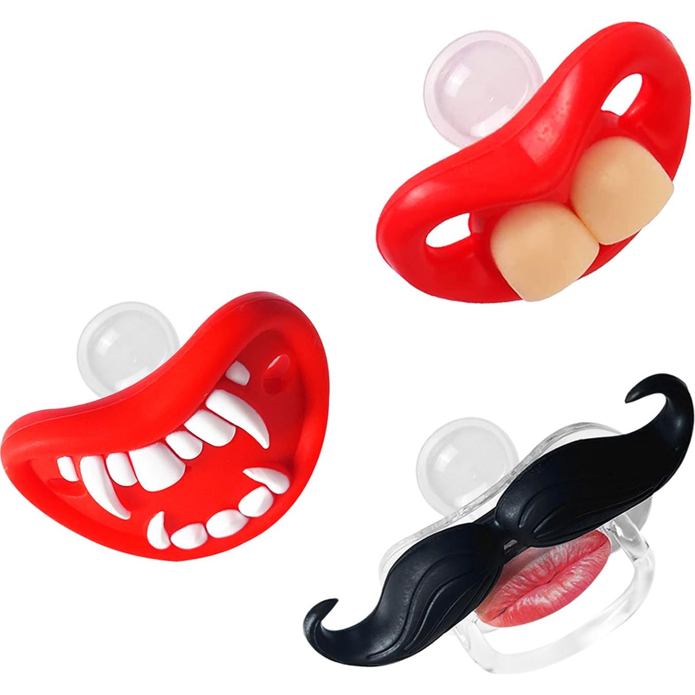 Paquete de 4 Chupetes Divertidos de Silicona Sin BPA para Bebés