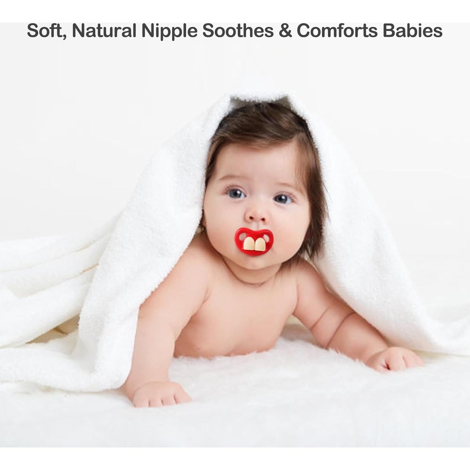 Paquete de 4 Chupetes Divertidos de Silicona Sin BPA para Bebés