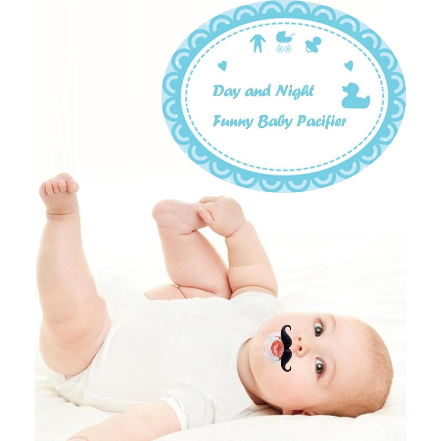 Paquete de 4 Chupetes Divertidos de Silicona Sin BPA para Bebés