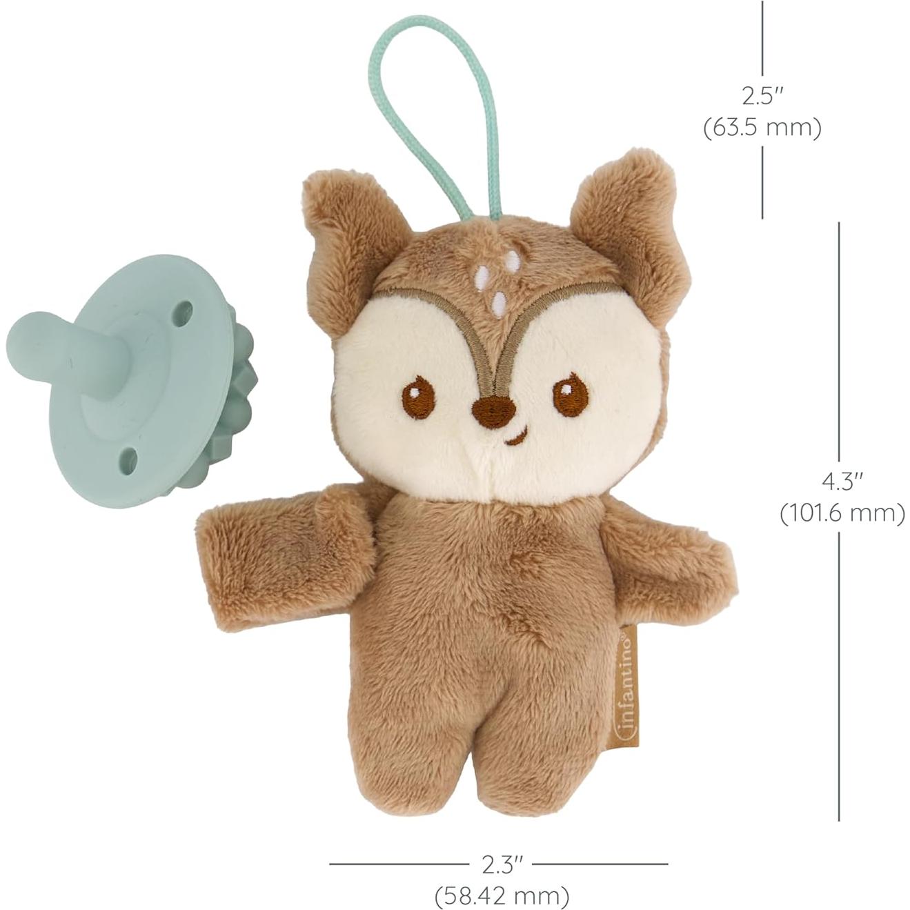 Infantino PaciPal Ciervo - Amigo de Chupete de Tela y Silicona