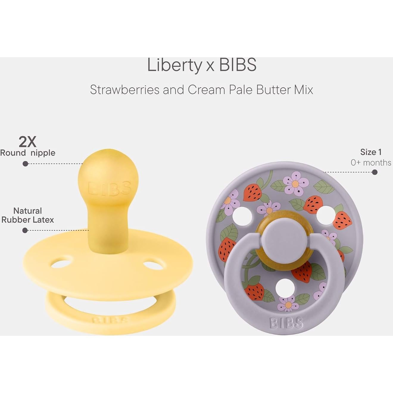 Chupete BIBS Colour Liberty 2-Pack Libre de BPA 0-6 Meses