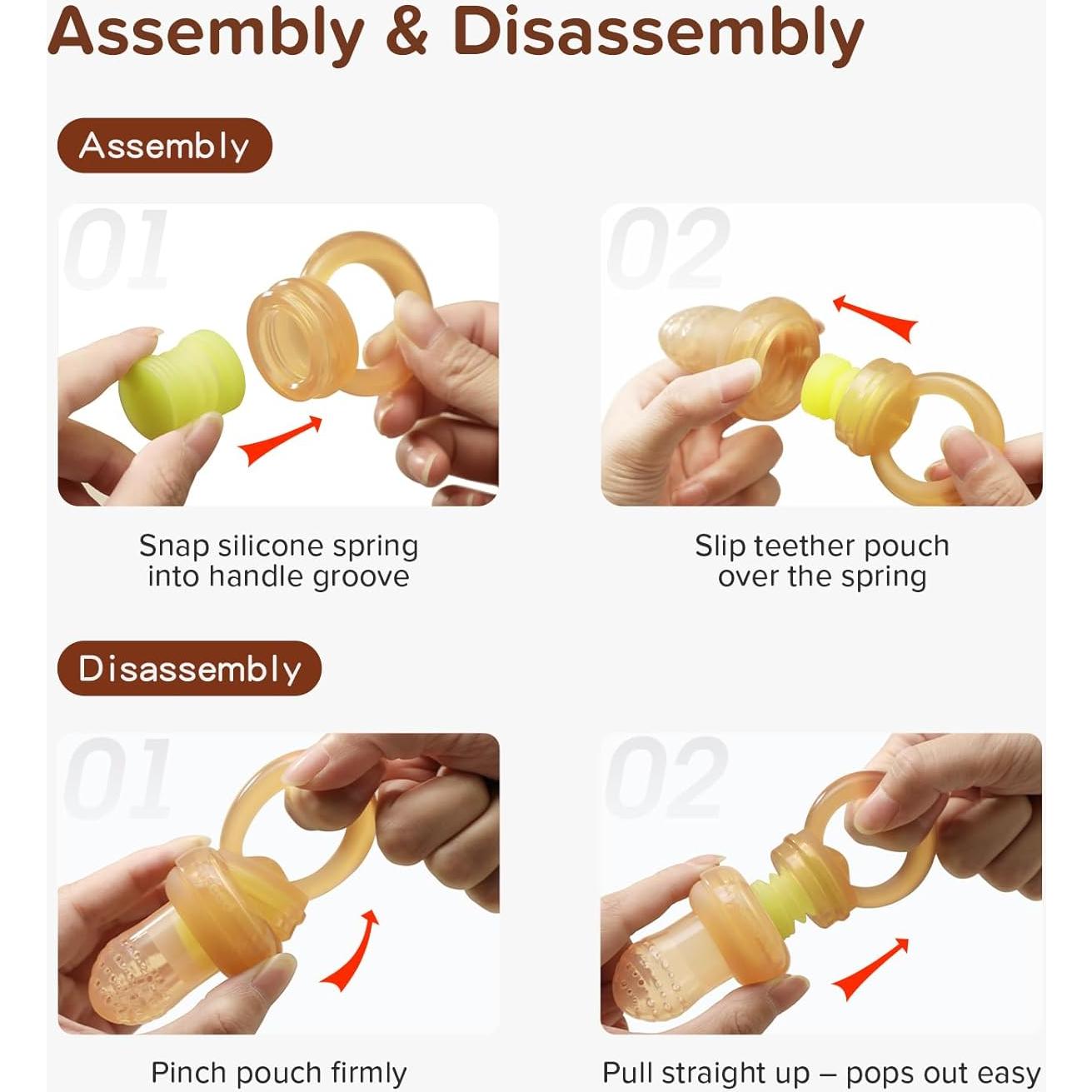 Alimentador de Frutas para Bebés Silicona Grado Alimentario