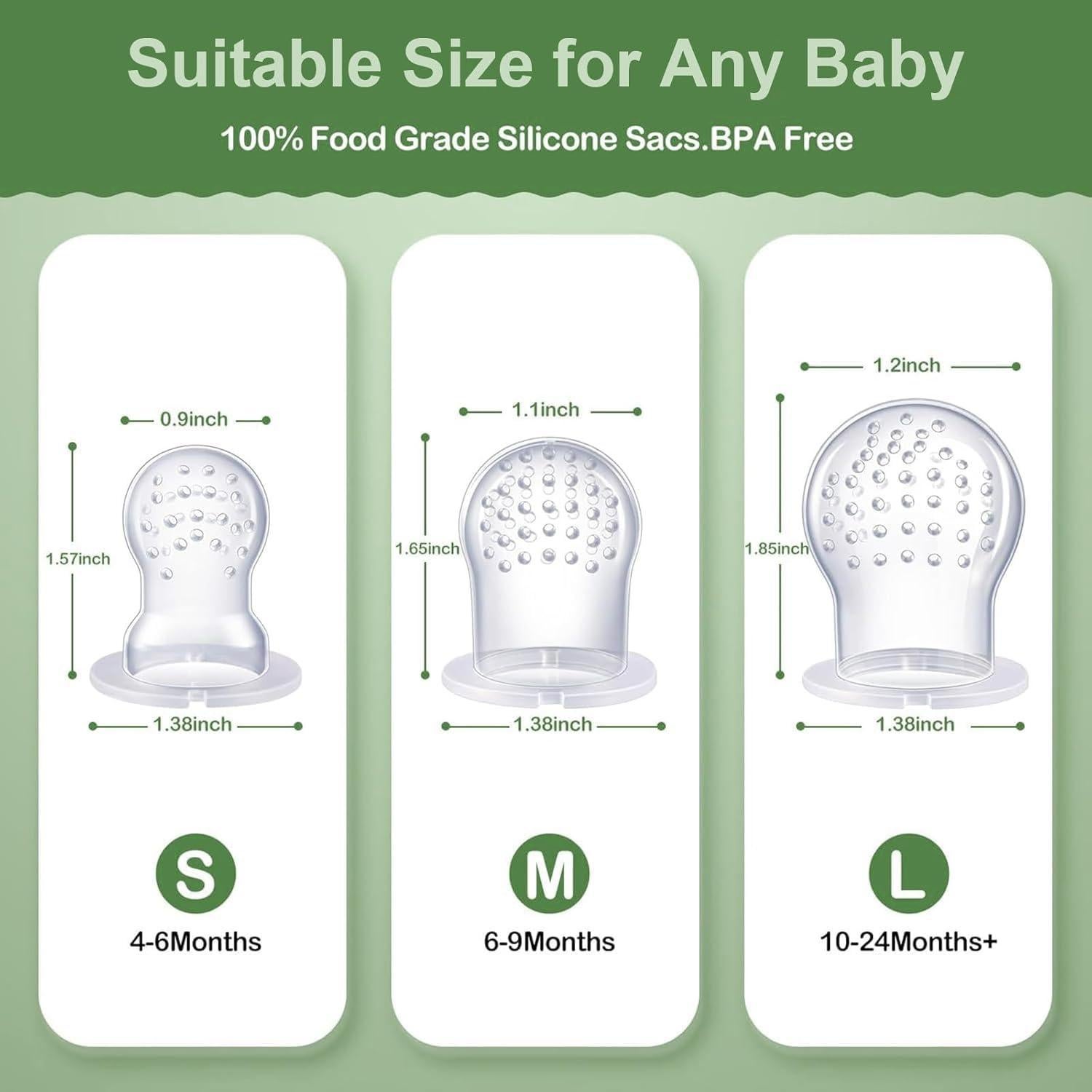 Chupete de Silicona JEXFUN para Alimentador de Frutas Bebés 3PCS