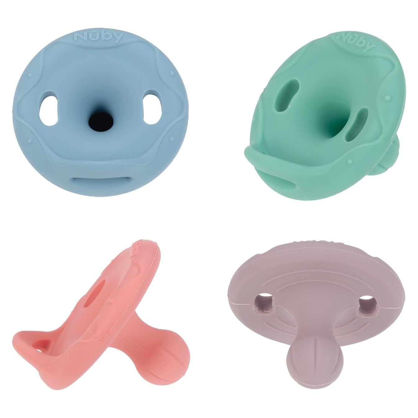 Chupetes Nuby 2 Piezas Silicona Cereza 0-6 Meses Rosa/Azul