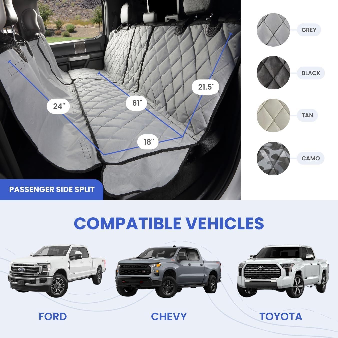 Cubierta de Asiento para Perros 4Knines - Lado Pasajero Negro