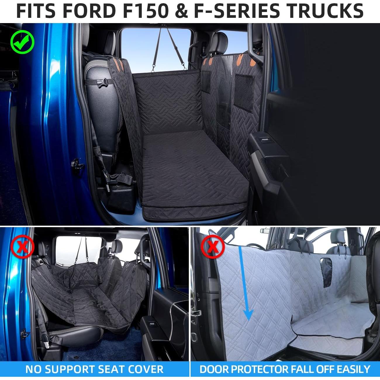 Cubierta de Asiento Trasero para Perros ABE-01 Negra 141.8x67.6cm