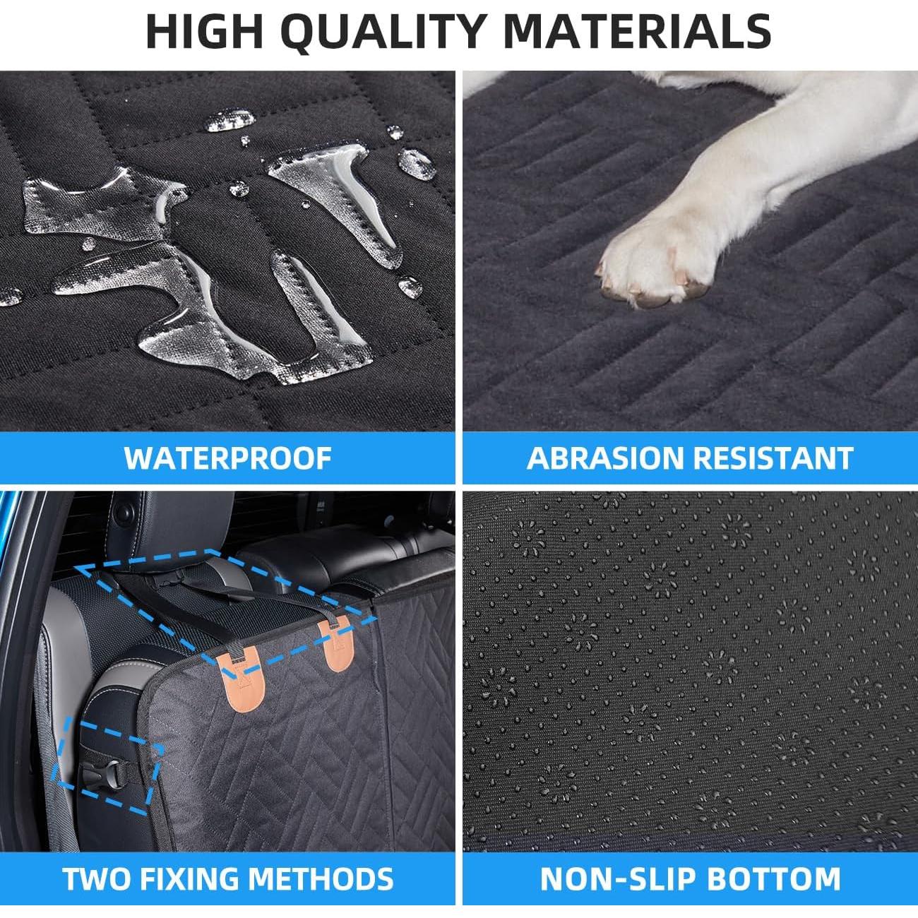 Cubierta de Asiento Trasero para Perros ABE-01 Negra 141.8x67.6cm