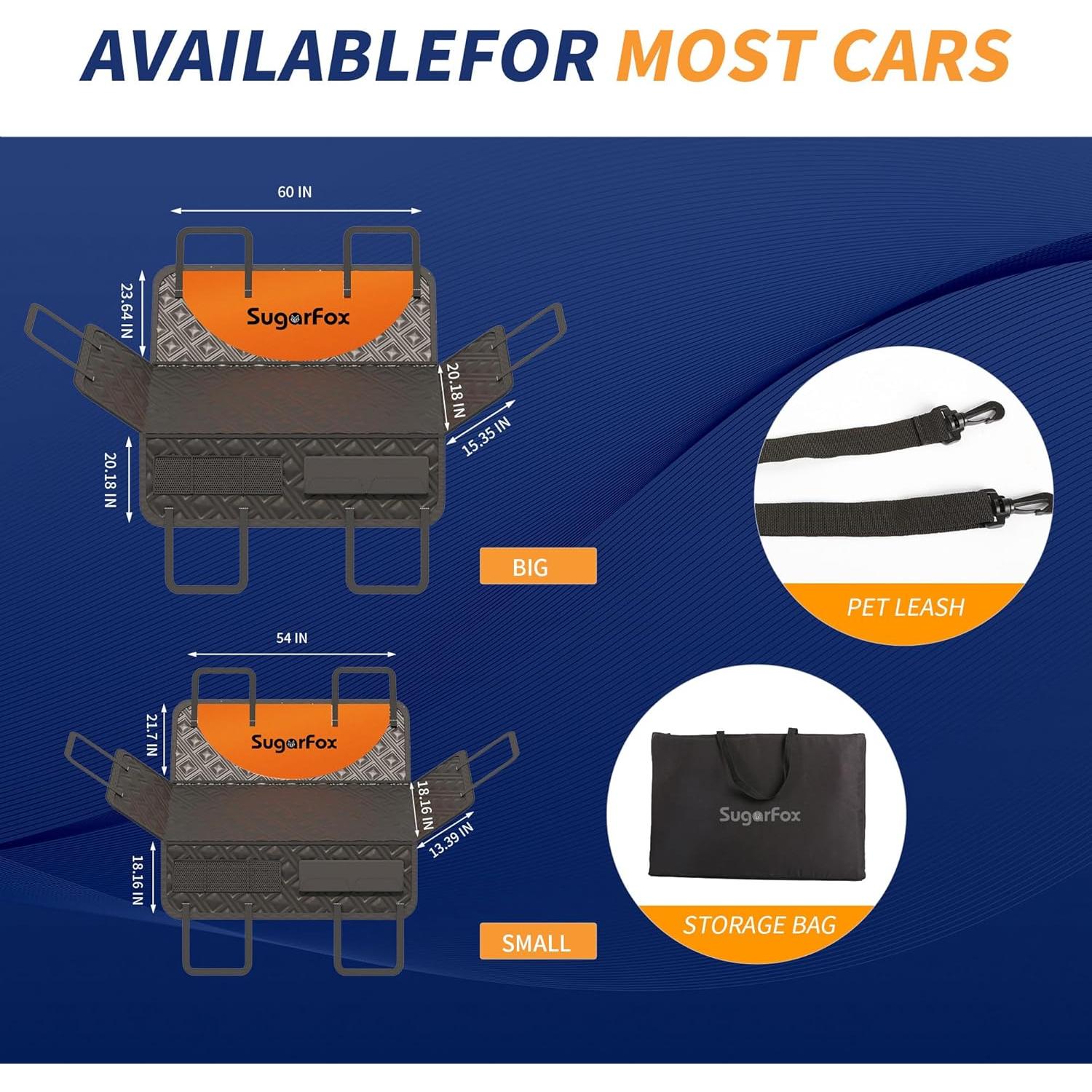 Funda de Asiento para Perros SugarFox - Impermeable y Resistente