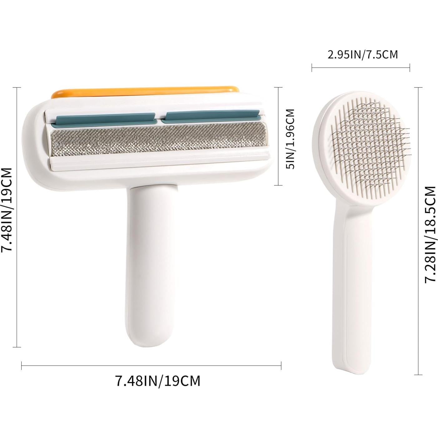 Kit de Rodillo y Cepillo Slicker Autolimpiante para Mascotas