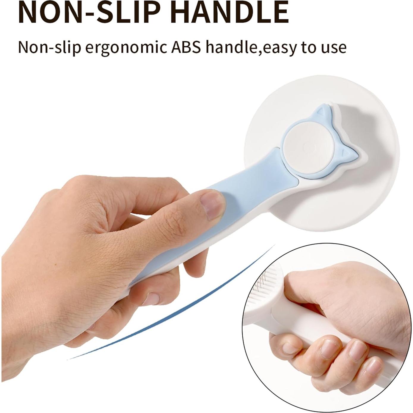 Kit de Rodillo y Cepillo Slicker Autolimpiante para Mascotas