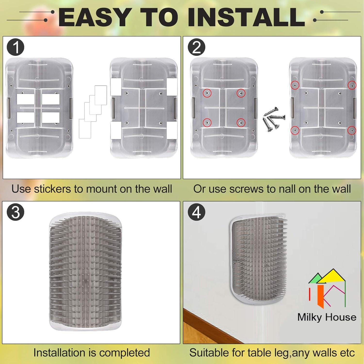 Arco de Autocuidado para Gatos Milky House 4PCS Cepillos Suaves