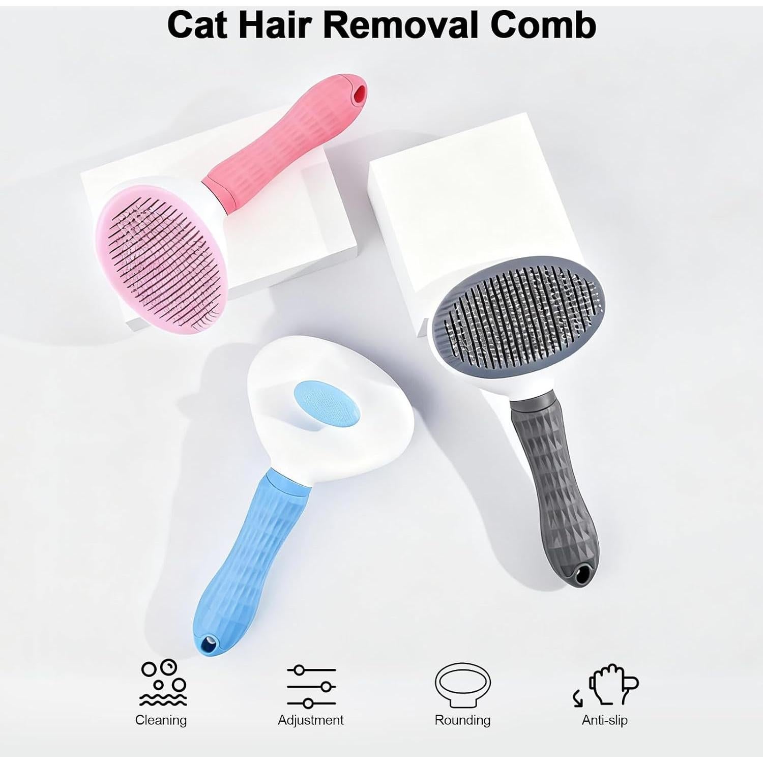 Cepillo Autolimpiante para Gatos Walfront - Rosa, 21.69x11.69cm