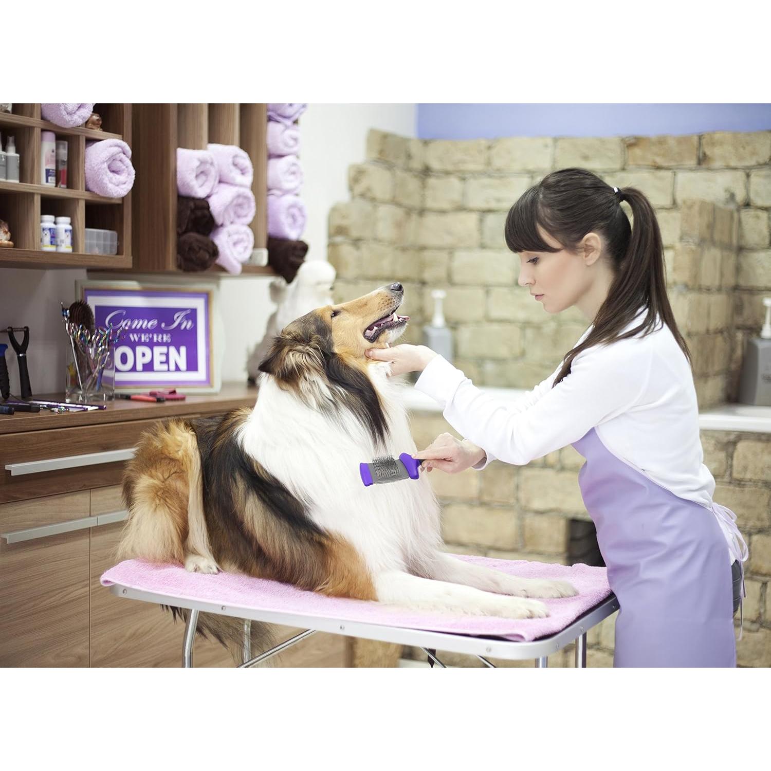 Cepillo Flexible de Dos Caras Hertzko para Perros y Gatos