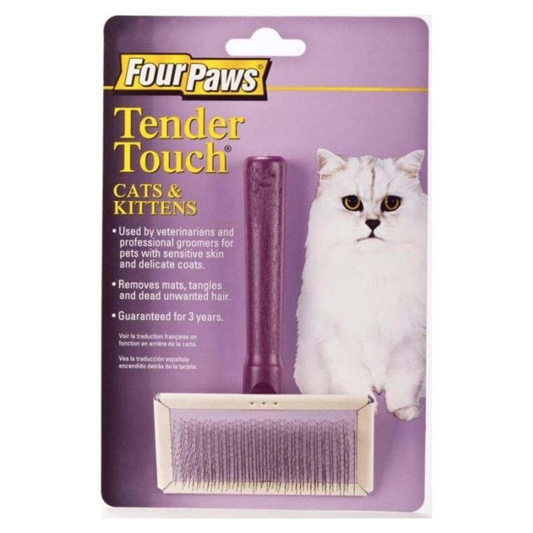 Cepillo de Alambre Slicker Cuatro Patas para Gatos 21.59 cm