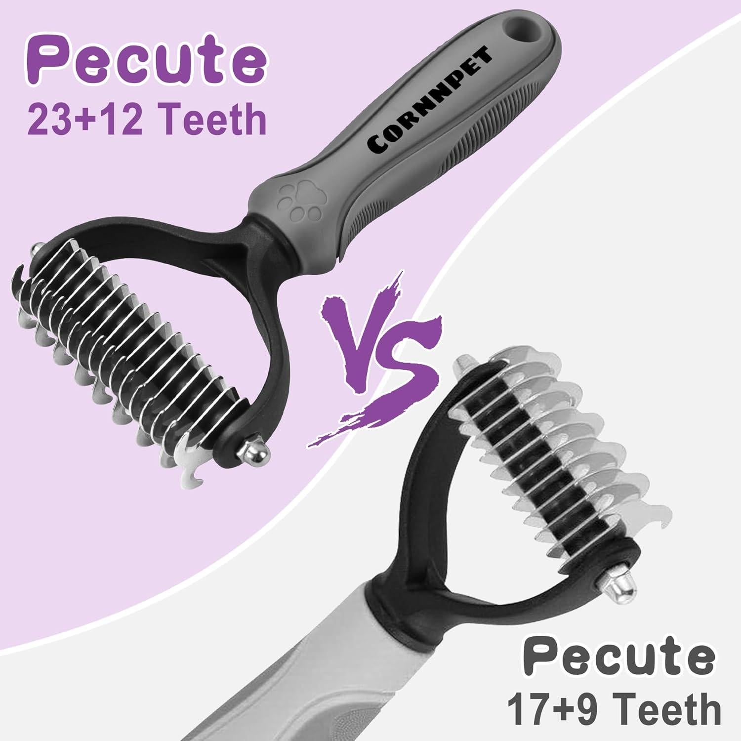 Cepillo y Peine para Mascotas Cornnpet - Aseo Efectivo Negro