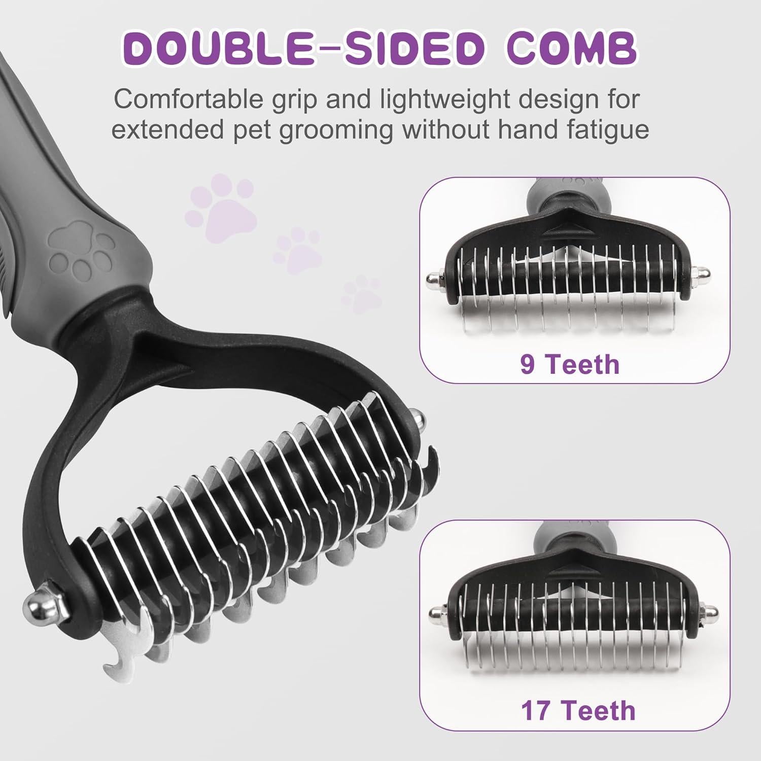 Cepillo y Peine para Mascotas Cornnpet - Aseo Efectivo Negro