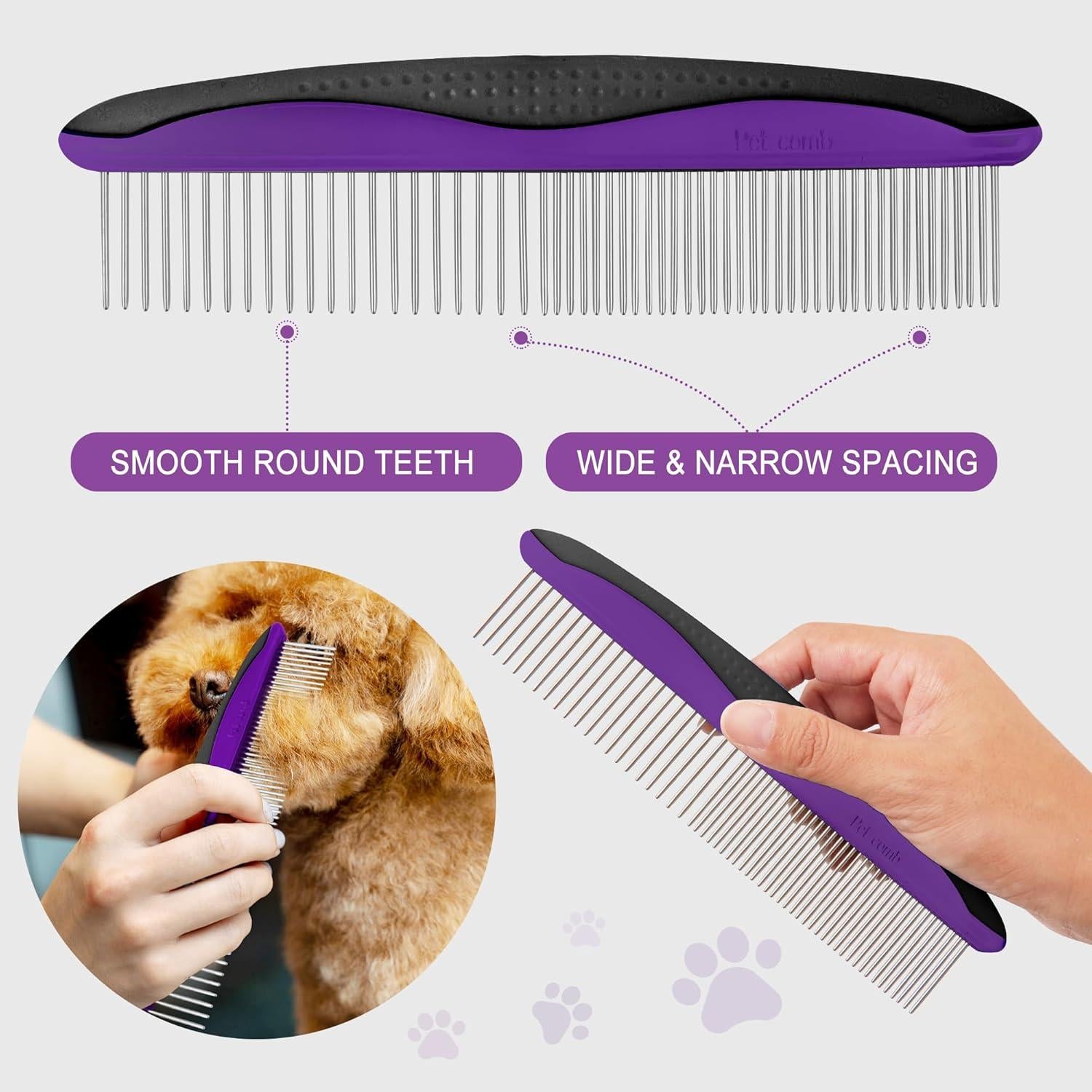 Cepillo y Peine para Mascotas Cornnpet - Aseo Efectivo Negro