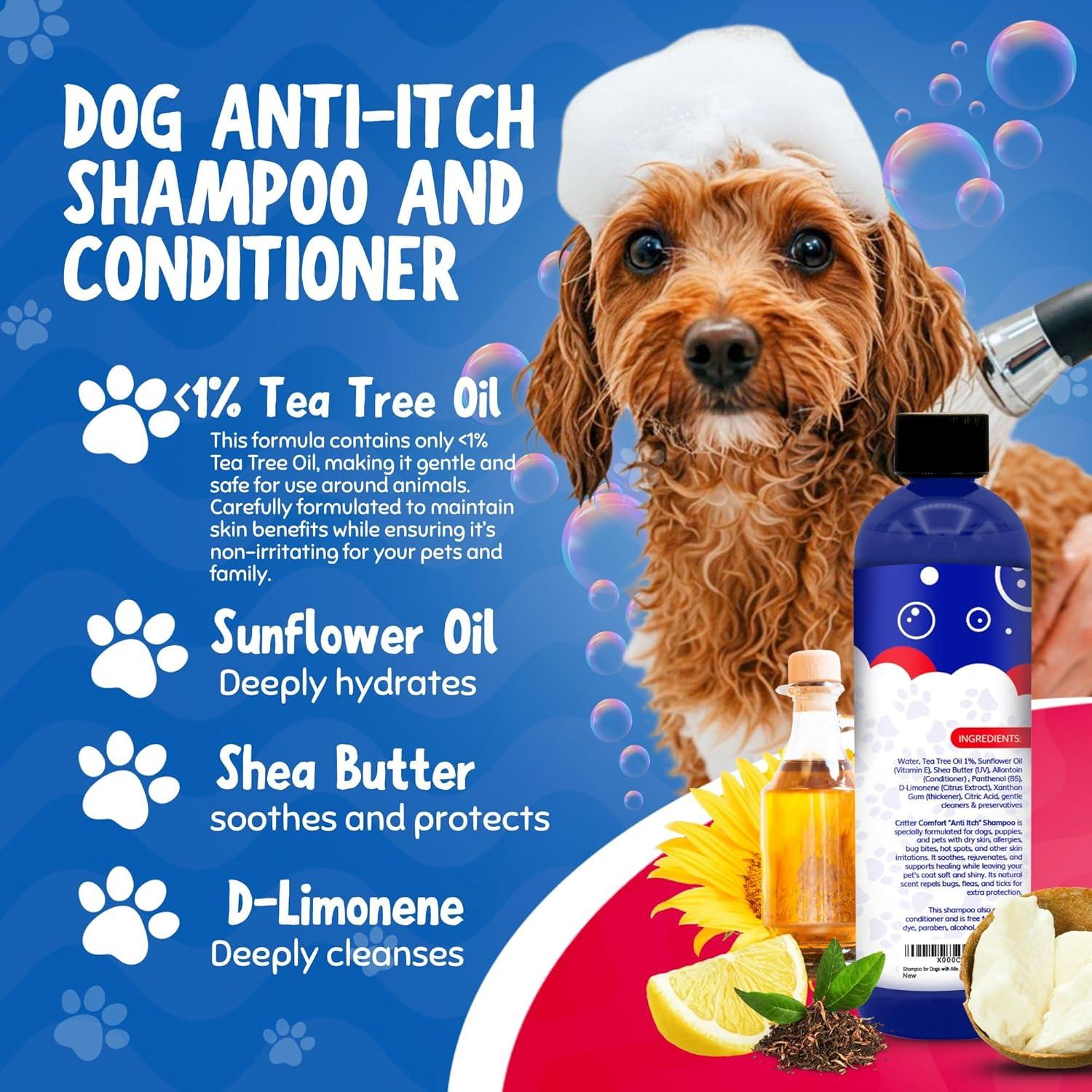 Kit de Aseo para Mascotas Critter Comfort - Champú 240ml, Cepillo y Guante