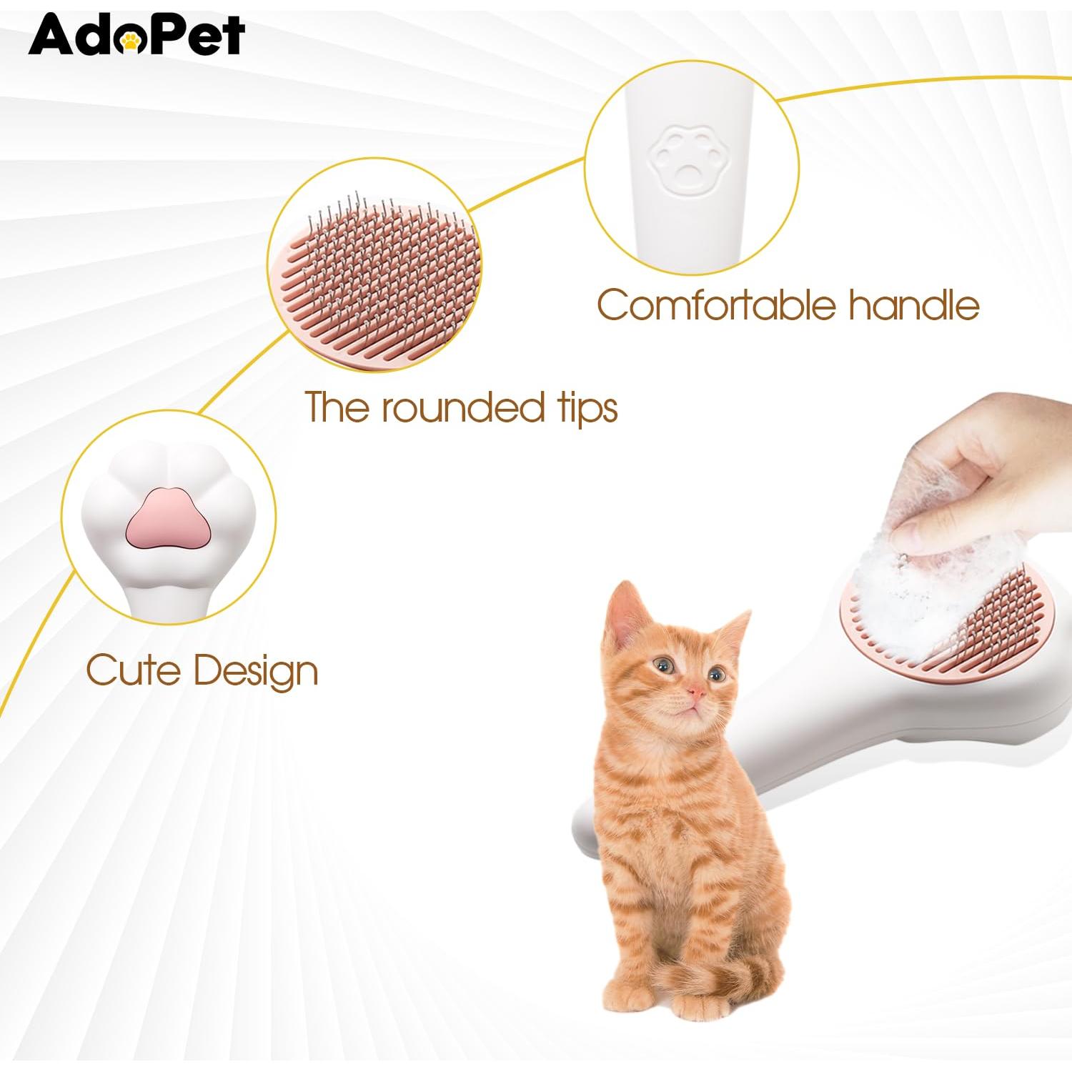 Cepillo de Aseo para Mascotas AdoPet - Patita de Gato Autolimpiante