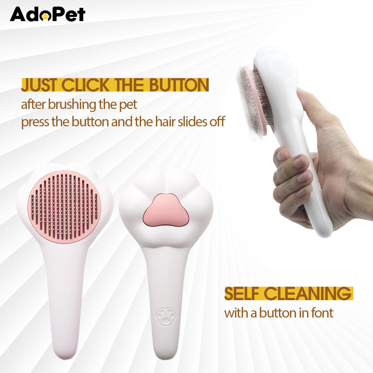 Cepillo de Aseo para Mascotas AdoPet - Patita de Gato Autolimpiante