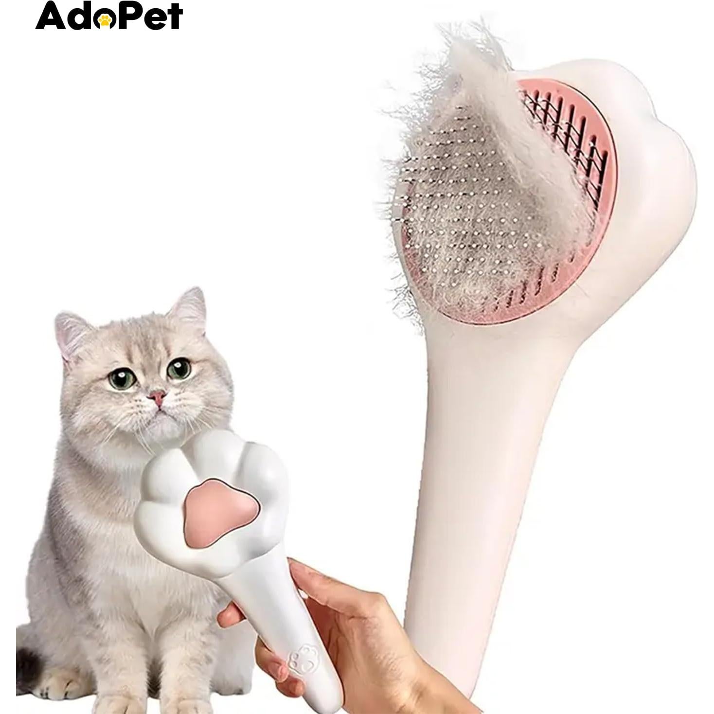 Cepillo de Aseo para Mascotas AdoPet - Patita de Gato Autolimpiante