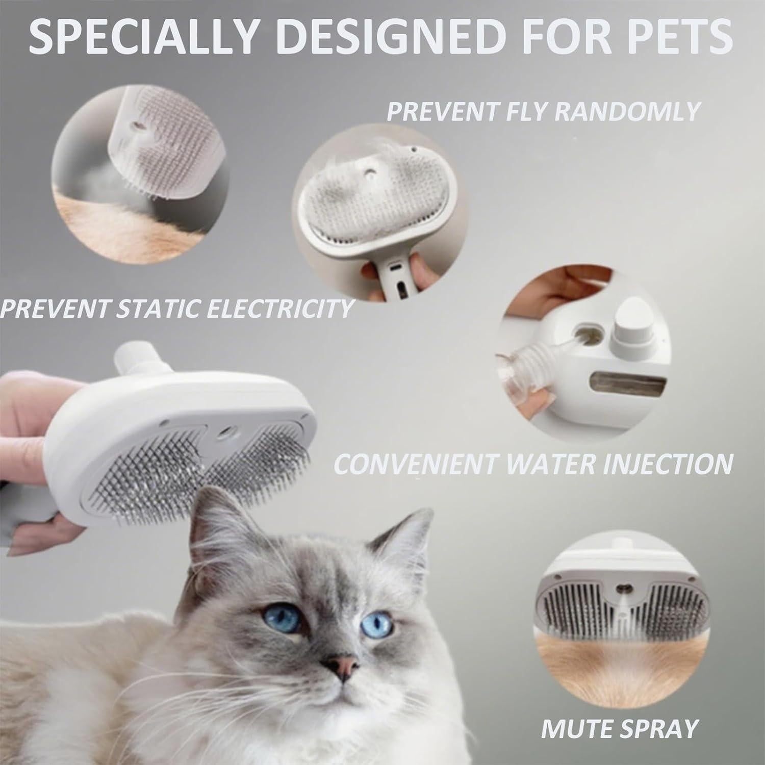 Cepillo de Ducha ReNu 3 en 1 para Perros y Gatos - Autolimpiante