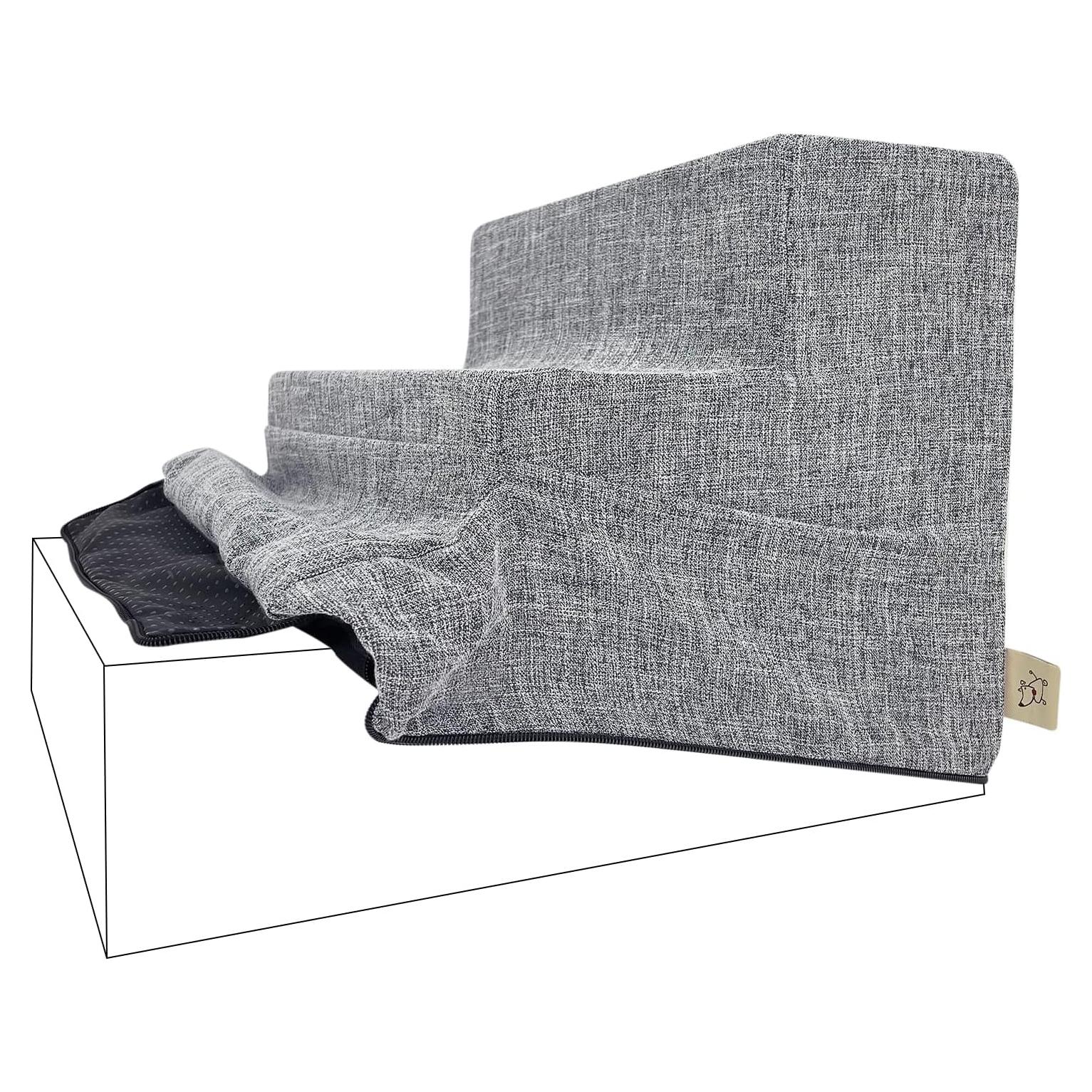 Cubierta de rampa para perros Best Pet Supplies 3 escalones gris