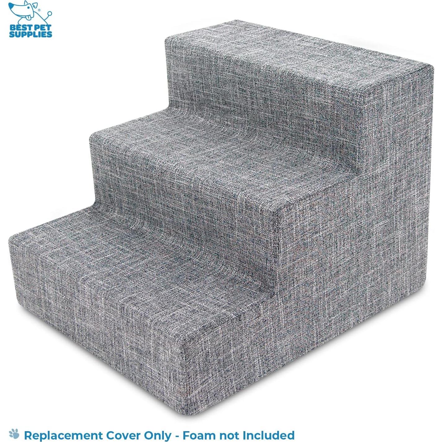 Cubierta de rampa para perros Best Pet Supplies 3 escalones gris
