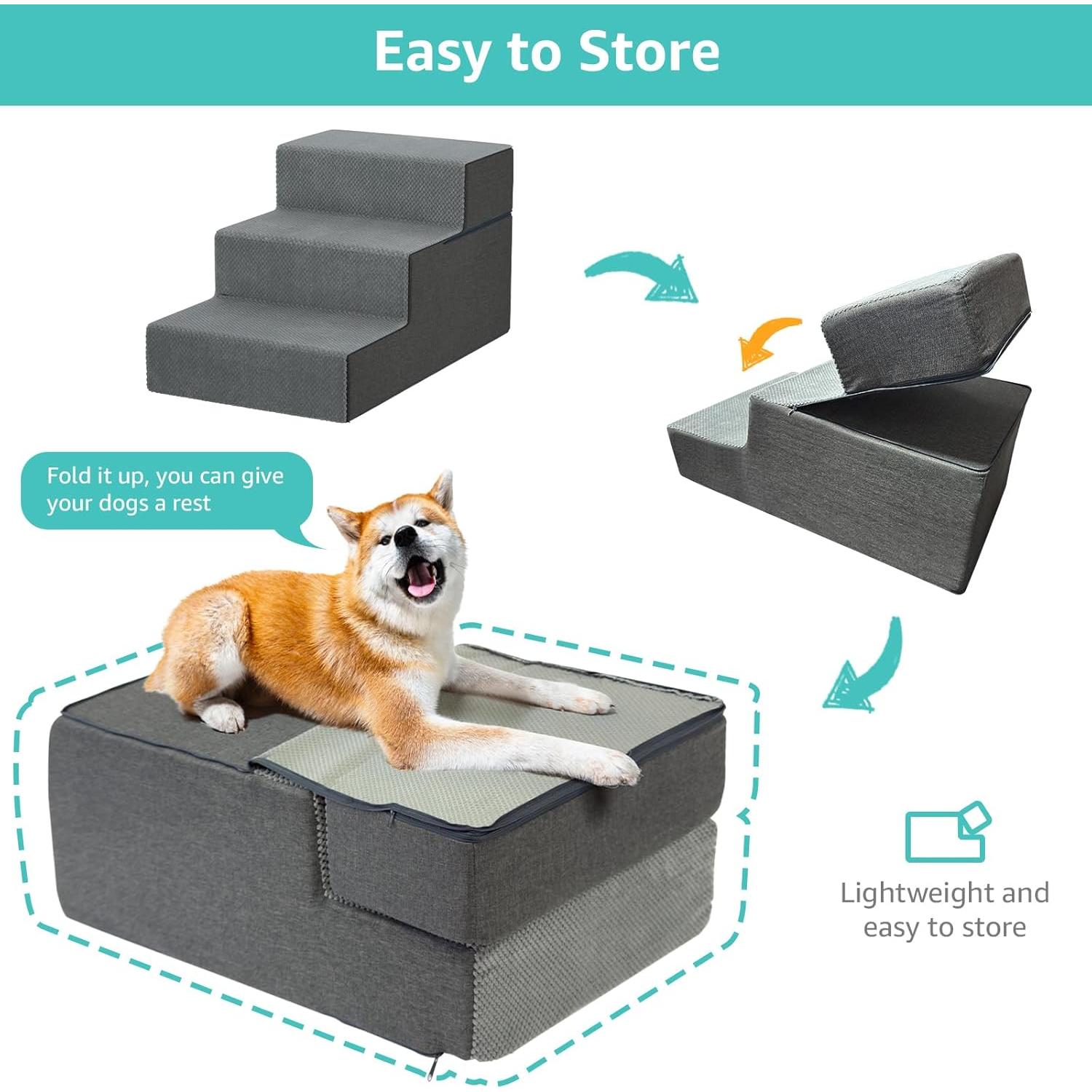 Escalera para Perros Grandes YENING 3 Escalones 83.8x50.8x45.7cm