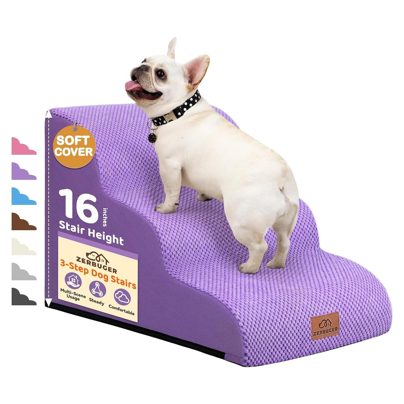 Escalera para Perros Zerbuger 3 Pasos Púrpura 40.64 cm
