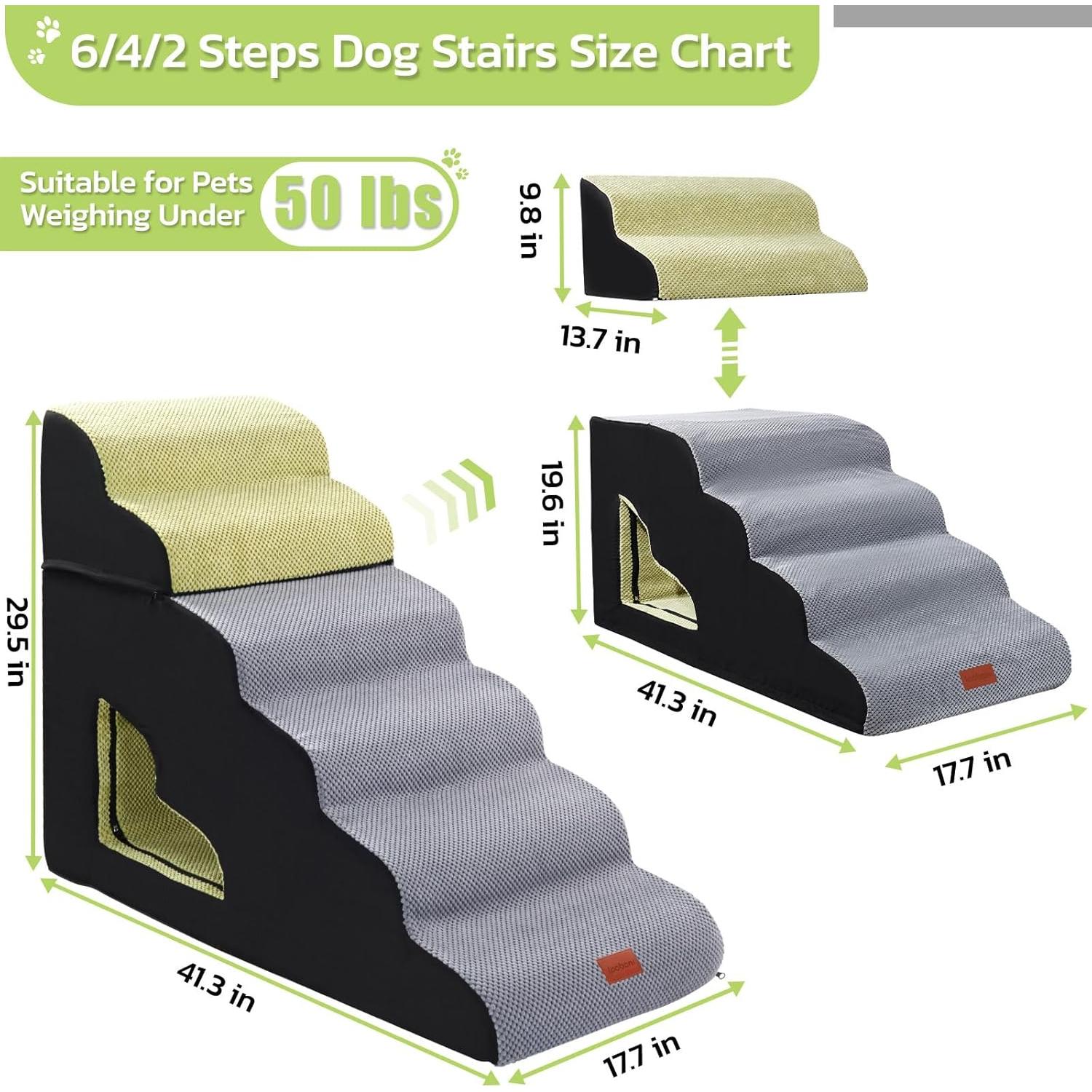 Escaleras para Perros LOOBANI 76 cm 6 Pasos Antideslizantes