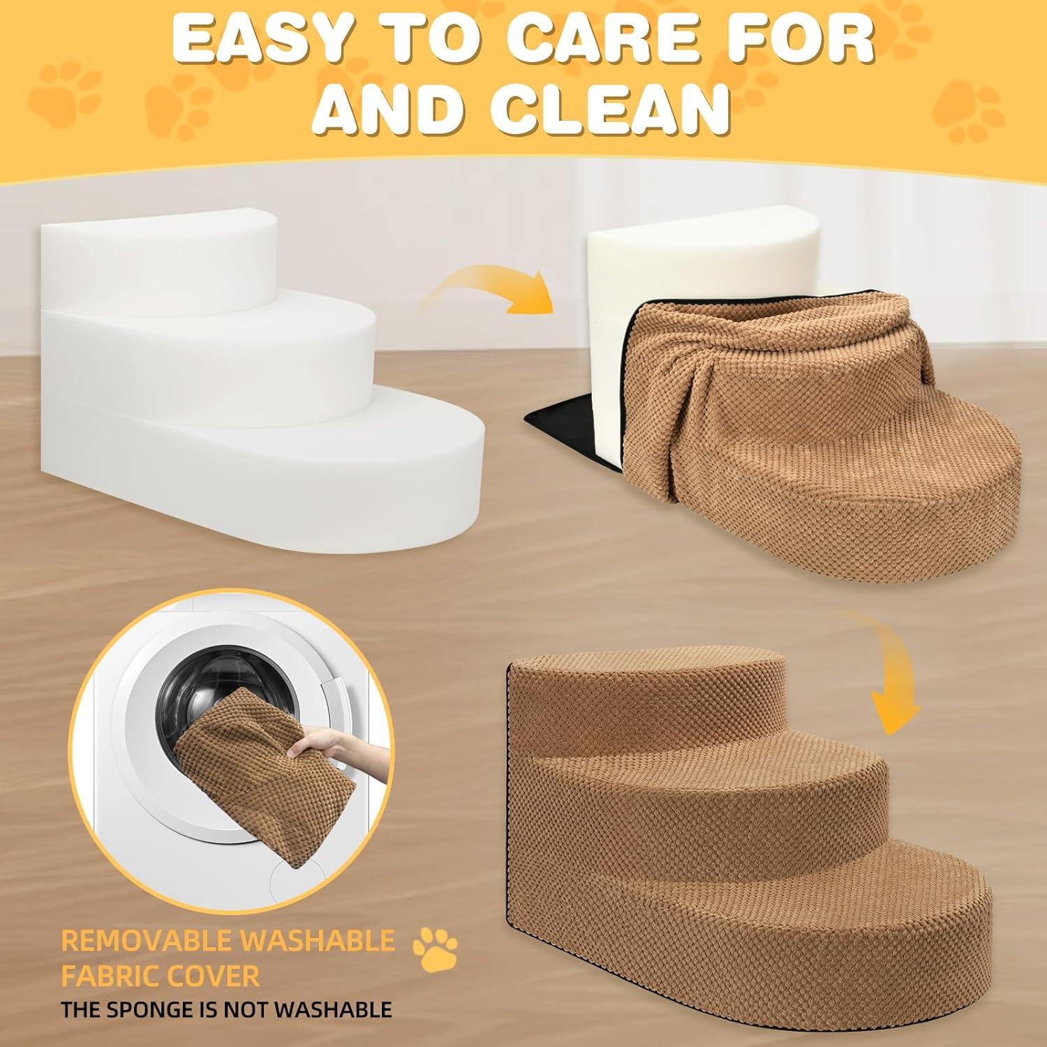 Escalera para Perros Pequeños NECKORY 3 Escalones Antideslizante