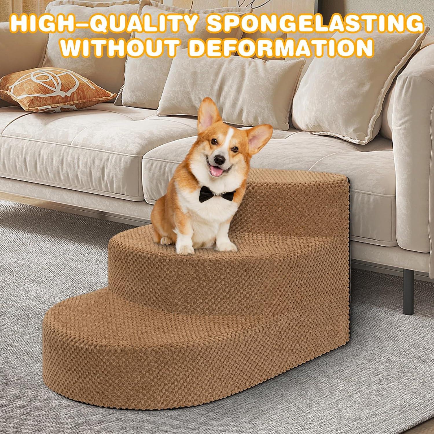 Escalera para Perros Pequeños NECKORY 3 Escalones Antideslizante