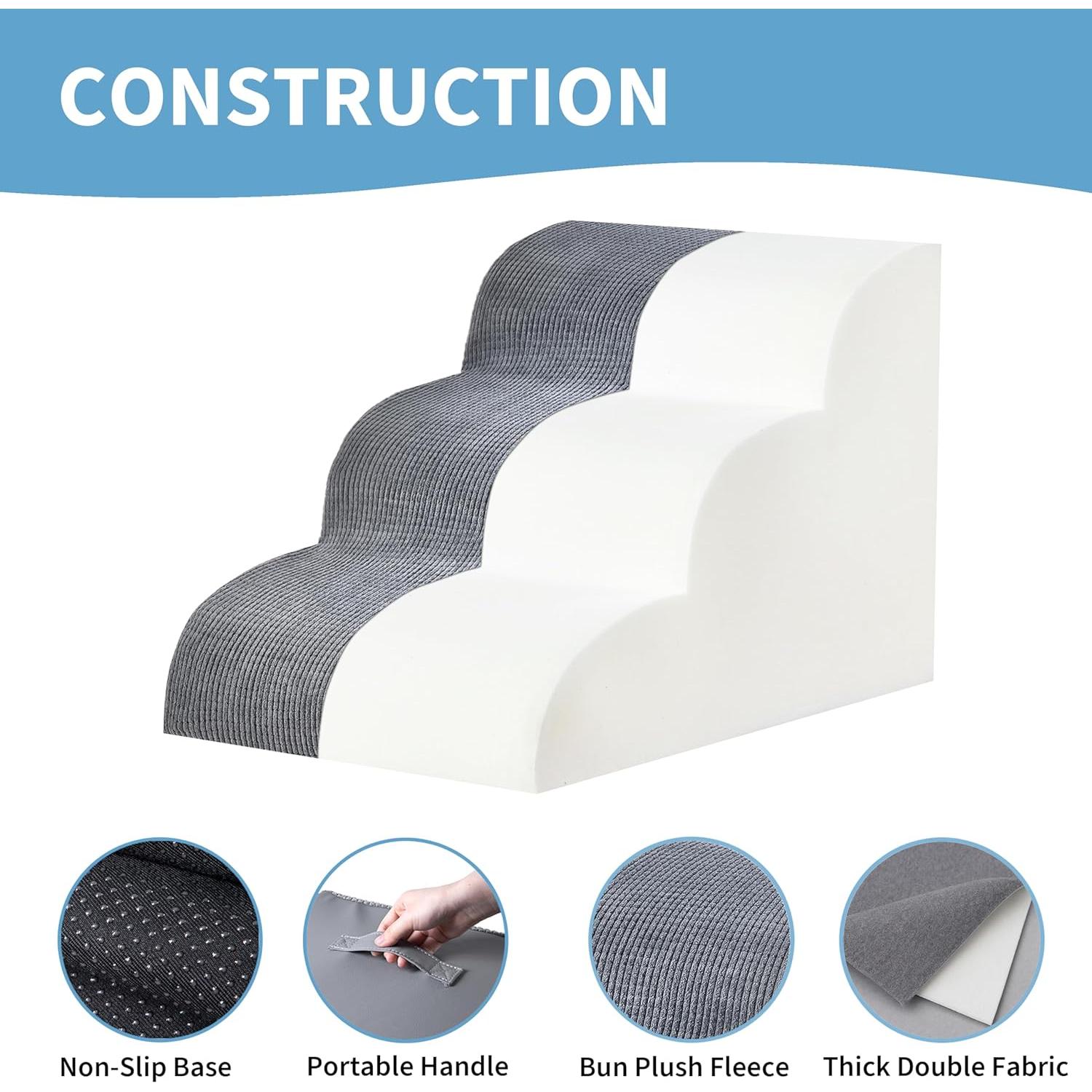 Escaleras para Perros Pequeños MYAXBD 3 Pasos 40x57x40 cm Gris