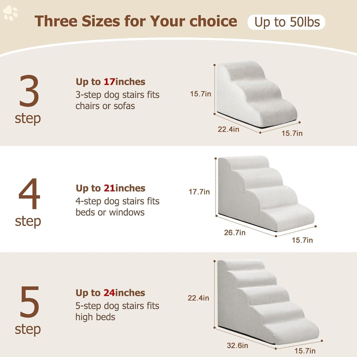 Escalera para Perros y Gatos Aodisman 3 Pasos Antideslizante