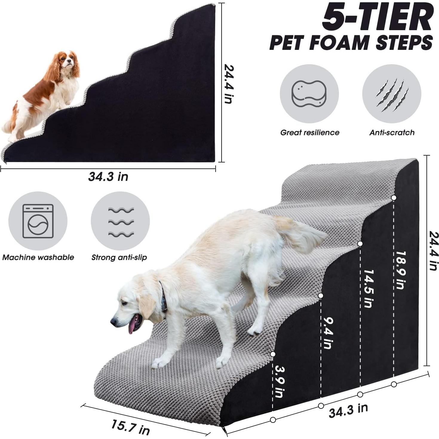 Escaleras para Perros INRLKIT 5 Pasos Antideslizantes 62 cm