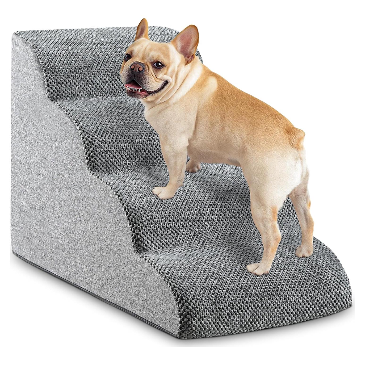 Escaleras para Perros HCYLHXQ de 4 Pasos 50 cm Gris