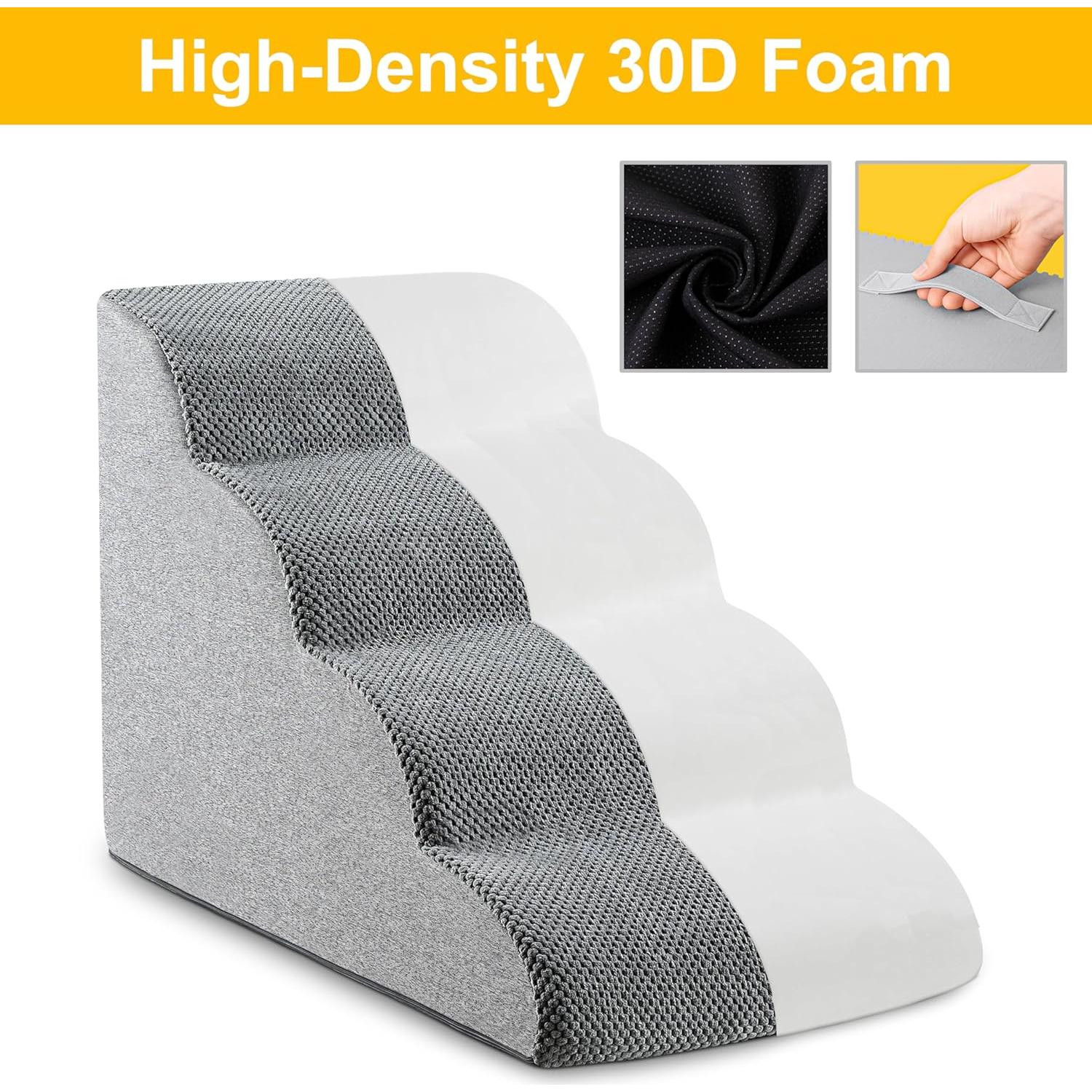 Escaleras para Perros HCYLHXQ de 4 Pasos 50 cm Gris