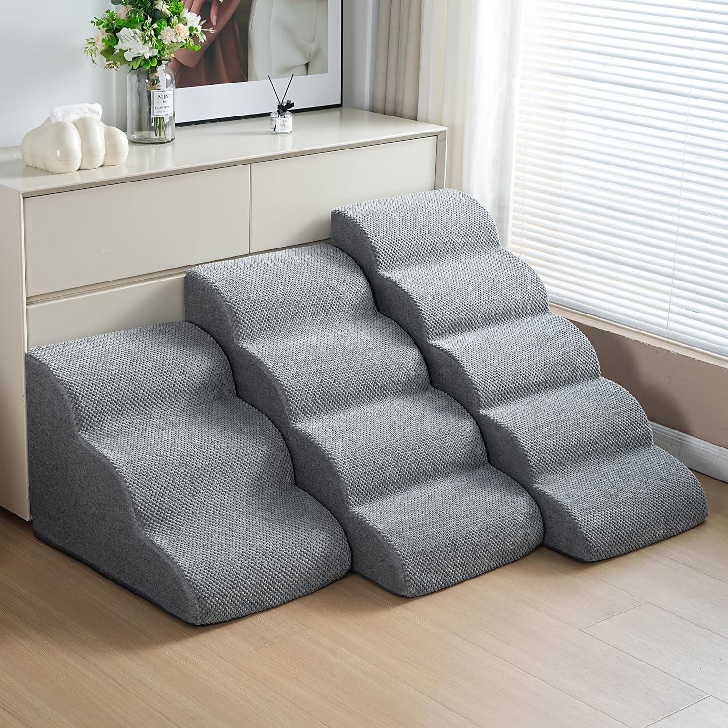 Escaleras para Perros HCYLHXQ de 4 Pasos 50 cm Gris